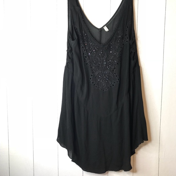 Free People Dresses & Skirts - Free People Embellished Cage Side Slip Dress!